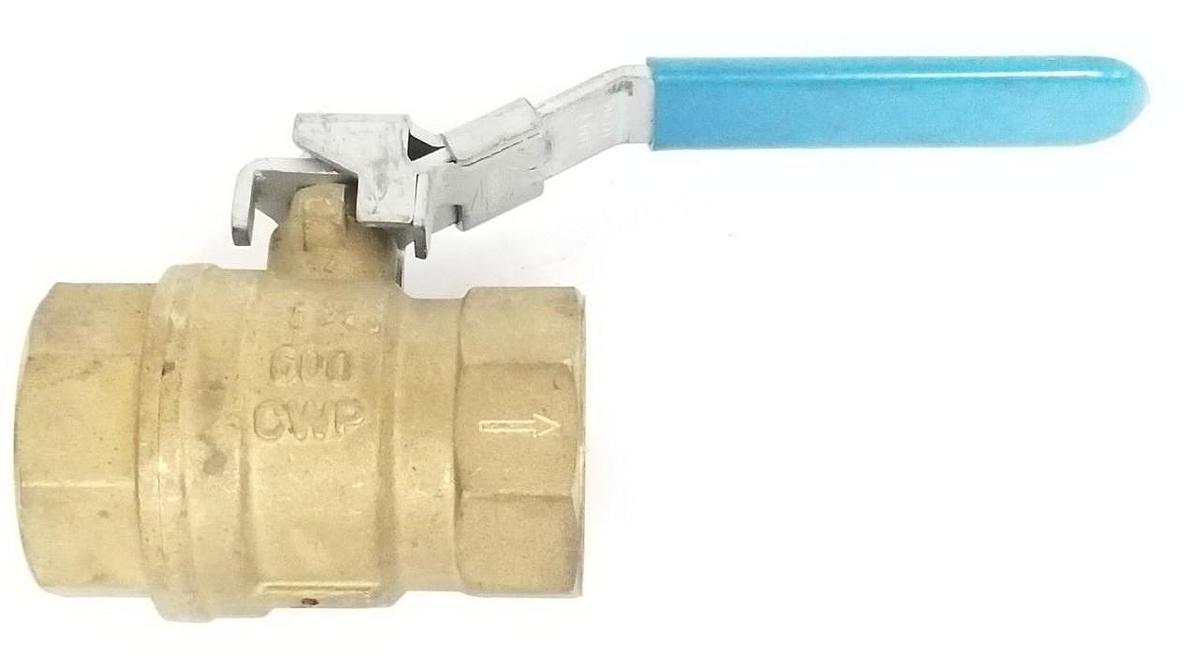 Used RUB 1-1/2 600 CWP BRASS BALL VALVE