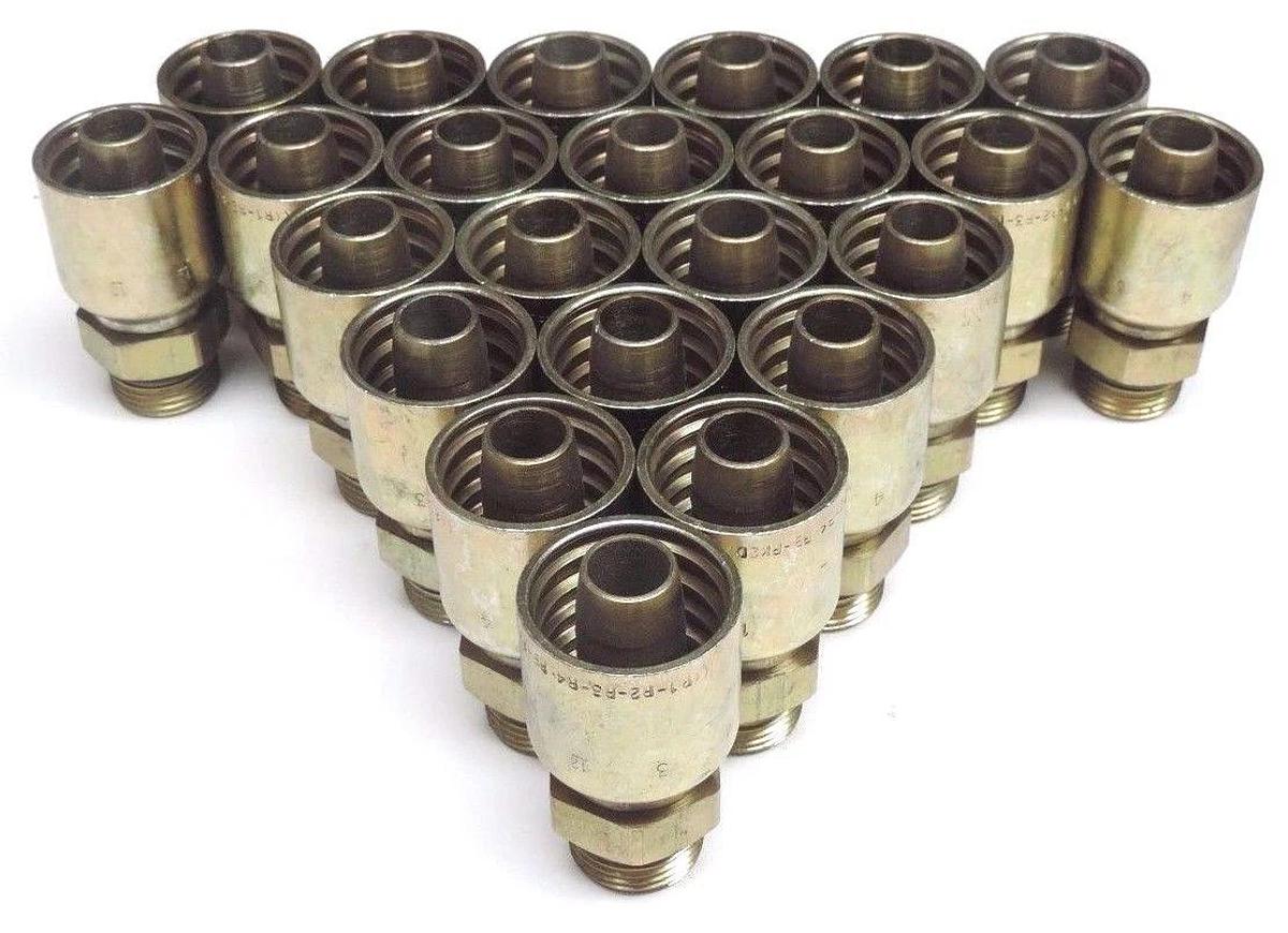 LOT OF 23 NEW PARKER 3/4" MALE X 1-1/2" FEMALE HOSE CRIMP FITTINGS
