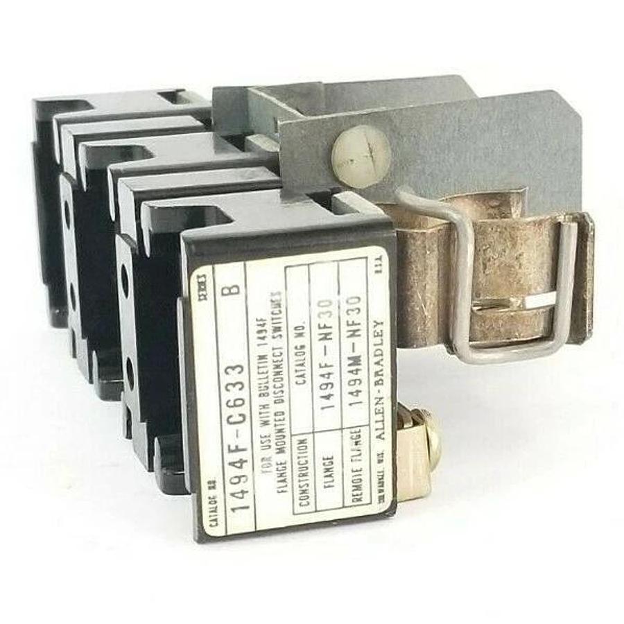 Used ALLEN BRADLEY 1494F-C633 FUSE BLOCK SER. B P/N: 40023-414-01, 30A, 600V