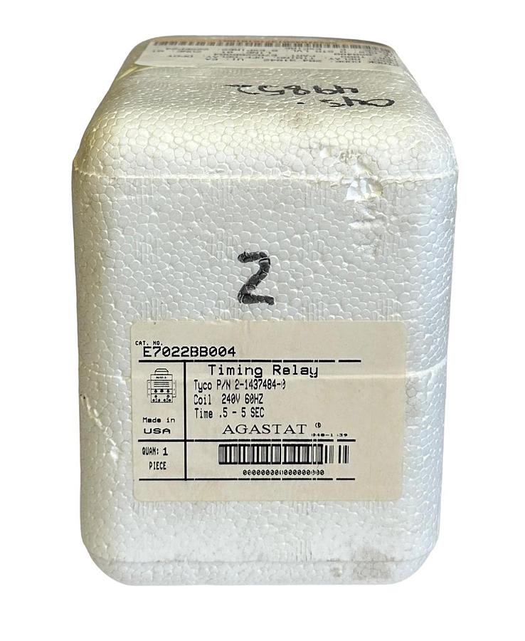 NEW TYCO AGASTAT E7022BB004 / 2-1437484-0 TIMING RELAY .5-5SEC 240V 60Hz