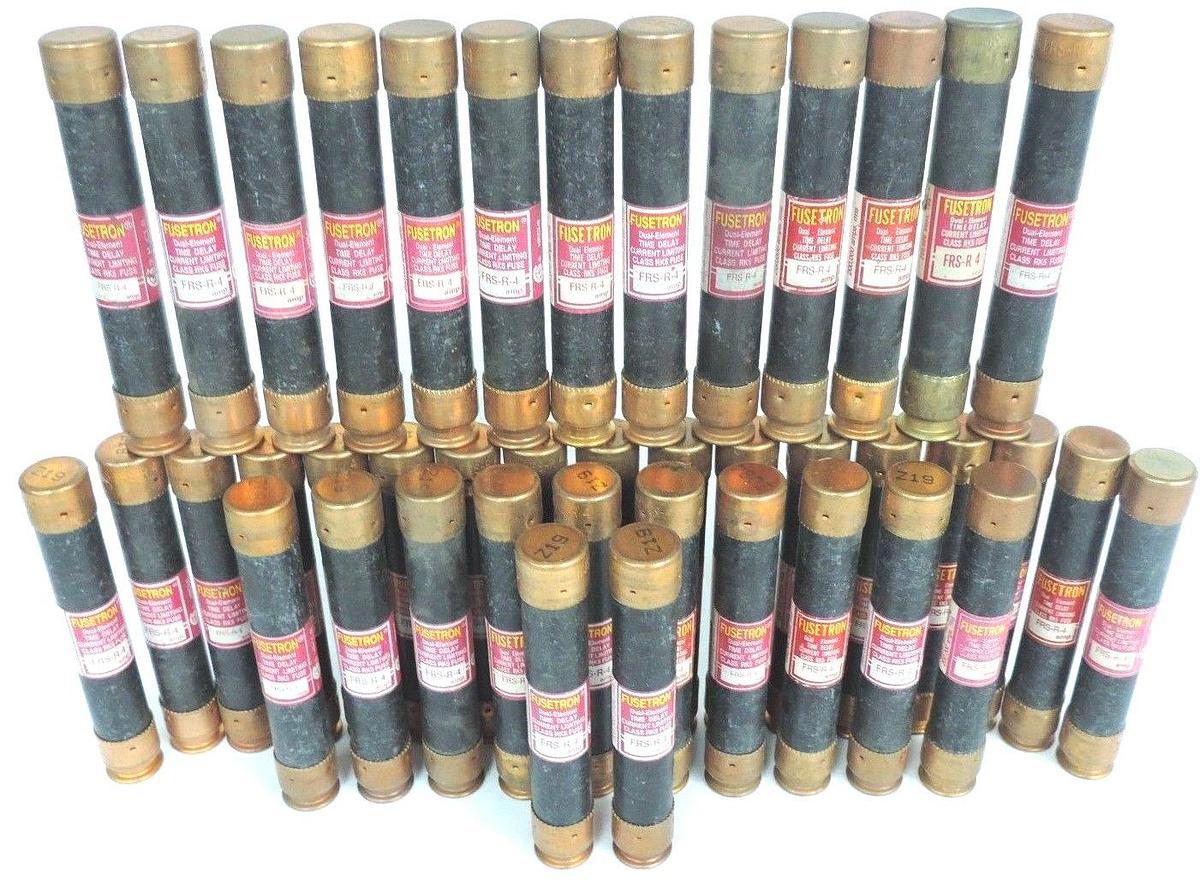 Used LOT OF 42 BUSSMANN FRS-R-4 DUAL ELEMENT TIME DELAY CLASS RK5 FUSES FRSR4