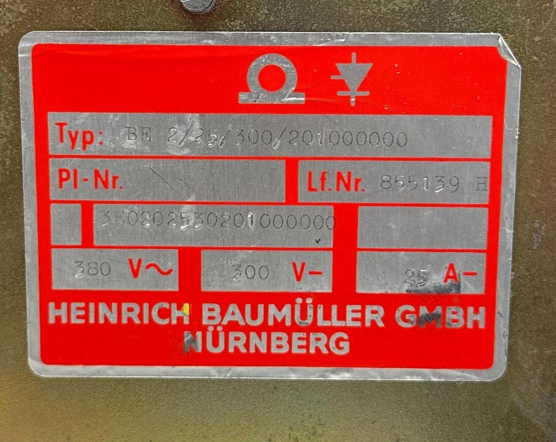 Used HEINRICH BAUMULLER BE 2/25/300/201000000 / 3E0202530201000000 DC DRIVE 380V USNP