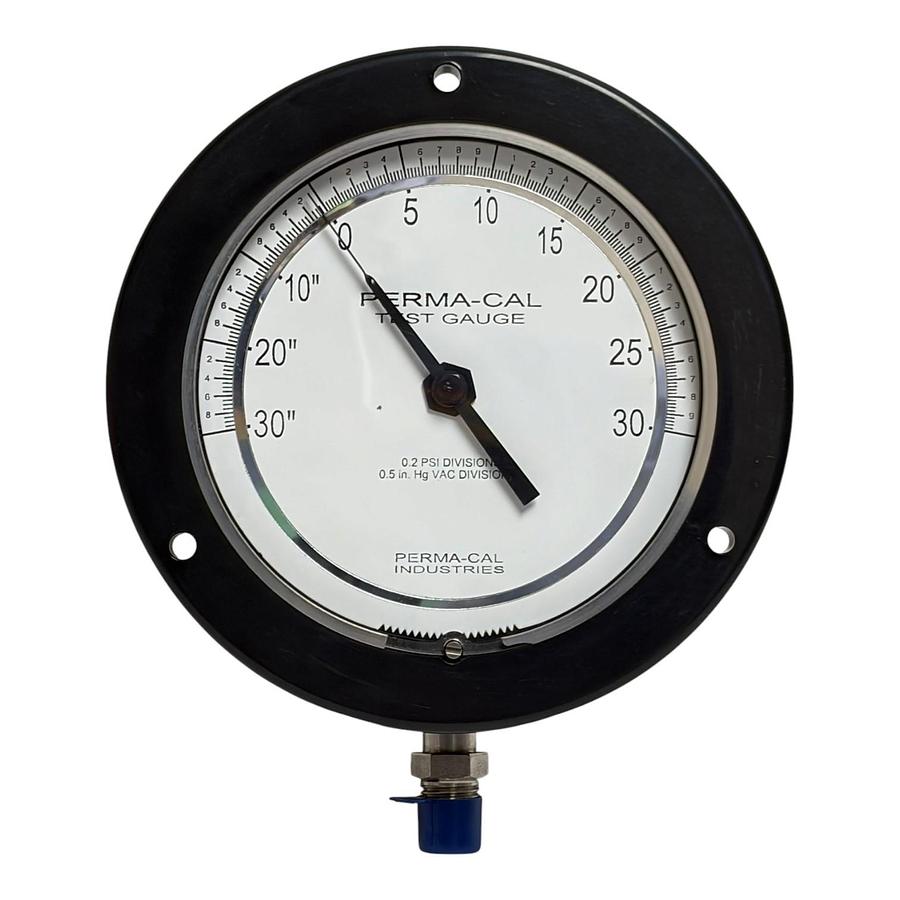 Used Perma-Cal 101FTM27A21 30" Hg Vac to 30 PSI Compound Test Gauge 101FTM