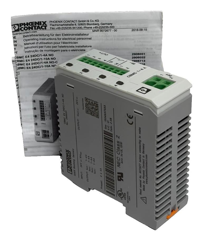 Used Phoenix Contact CBMC E4 2906031 4-Ch 24VDC Circuit Breaker New Surplus