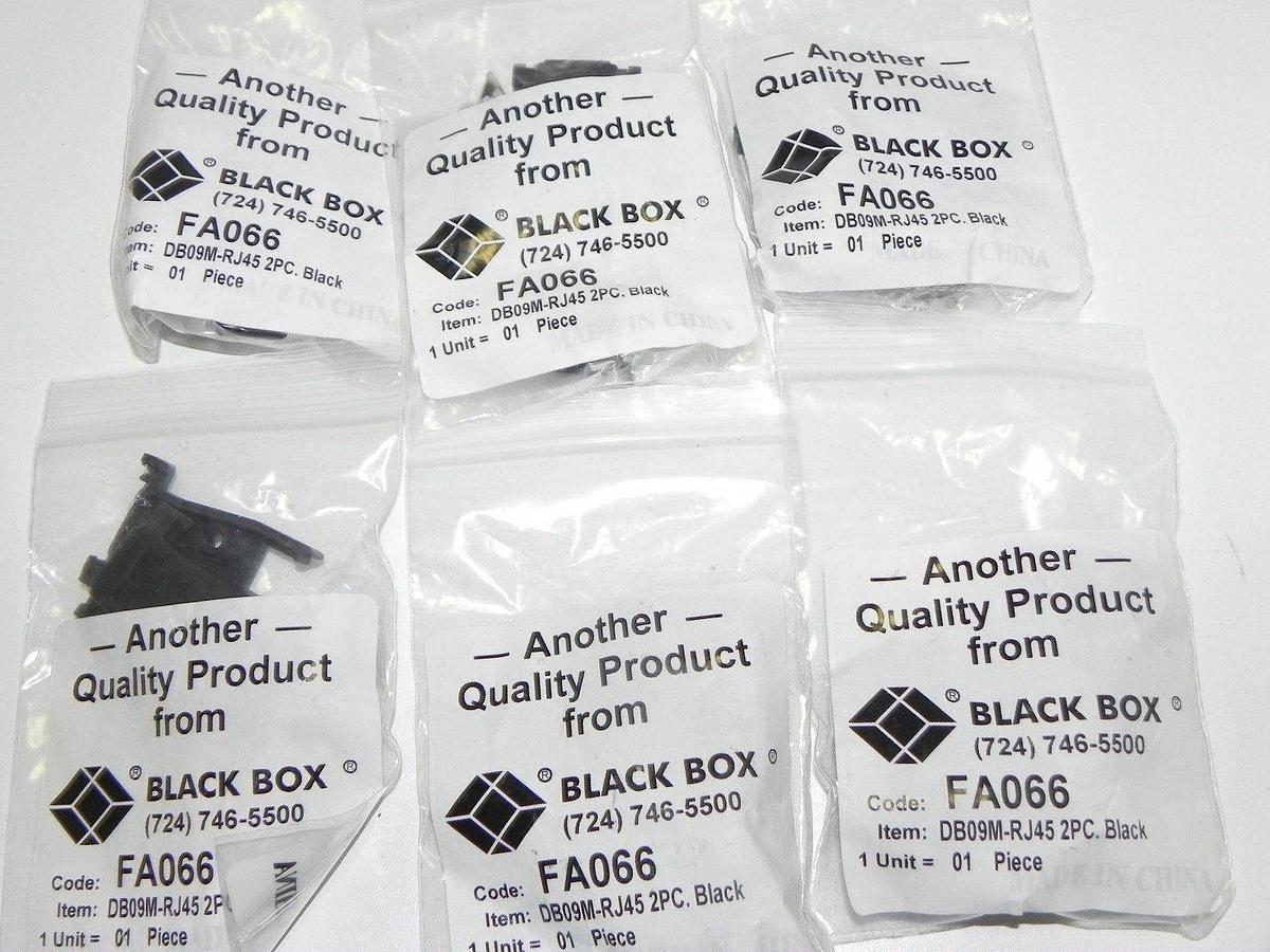 Used LOT OF 6 NEW BLACK BOX FA066 NETWORK ADAPTERS DB09M-RJ45 2PC BLACK