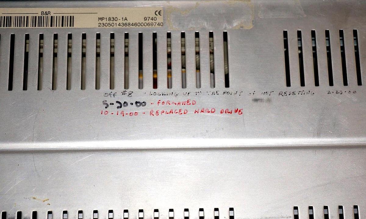 Used MINILINER B&R MP1830-1A OPERATOR INTERFACE REV. 97.10