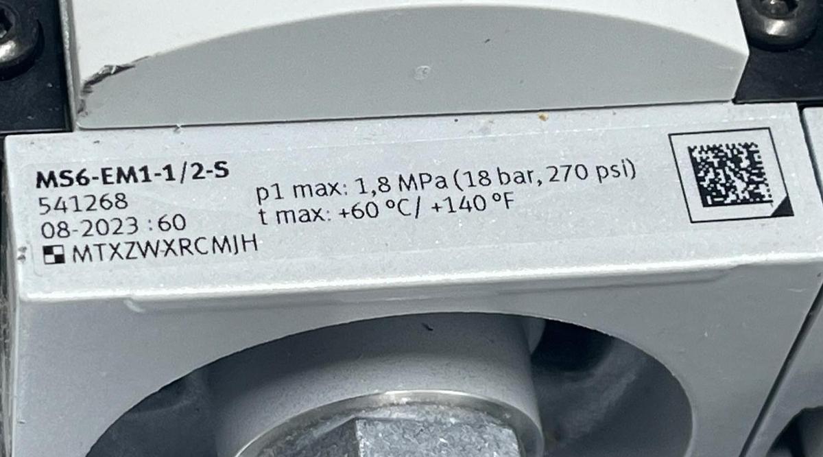 Used Festo 531030 MS6B Air Service Unit Combo G1/2 FRL MSB6-AGD-C4:j23:F1:V39-WP NSNP