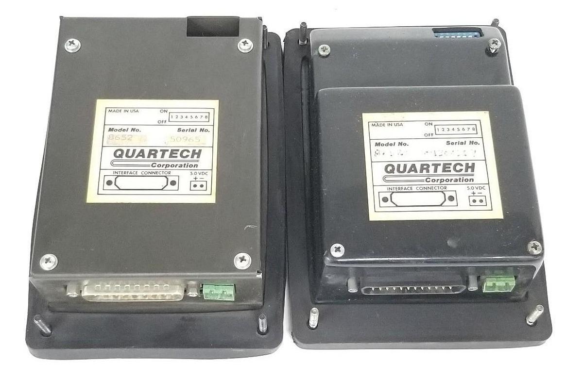 Used LOT OF 2 QUARTECH 8652 PLC PROGRAMMING INTERFACES 16-KEY, 5VDC