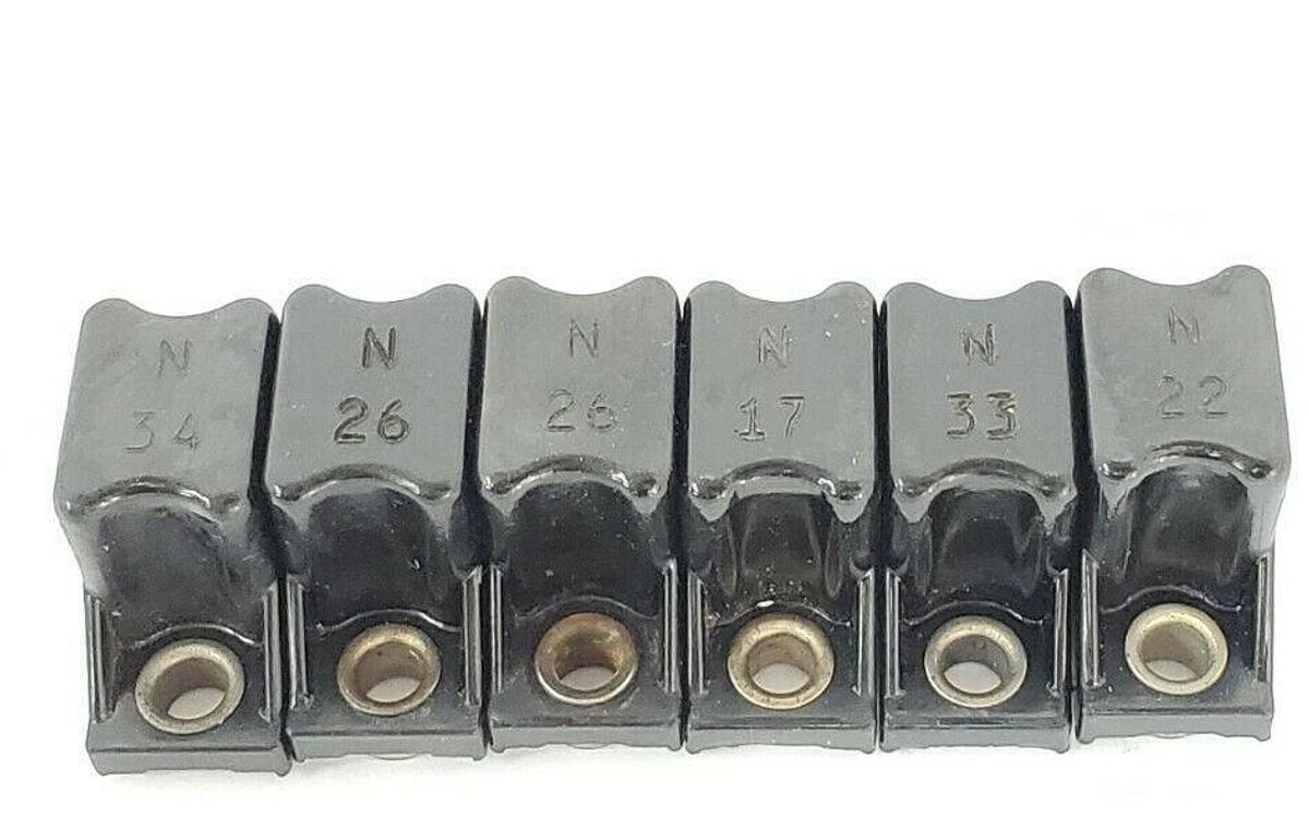 Used LOT OF 6 ALLEN BRADLEY HEATER ELEMENTS N17, N26, N33, N22, N34