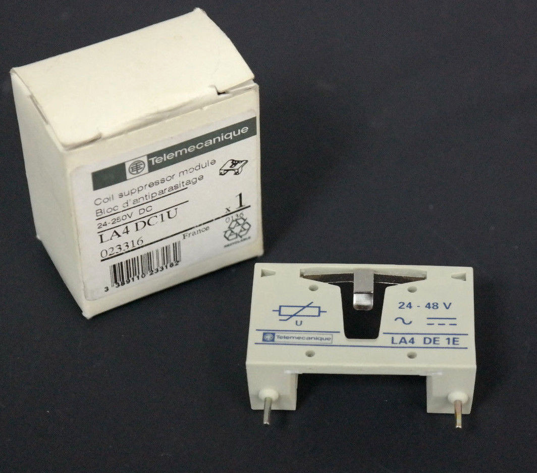 LOT OF 4 NIB TELEMECANIQUE LA4-DC1U COIL SUPPRESSOR MODULE 24-250VDC, 023316