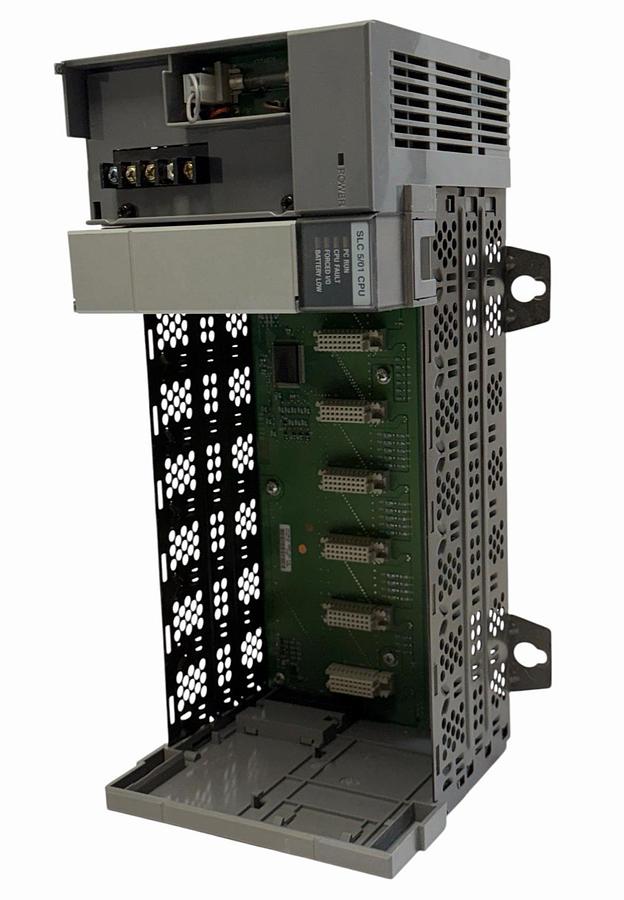 Used ALLEN BRADLEY 1746-P1 /A POWER SUPPLY W/ 1746-A7 /B SLC 7-SLOT RACK W/ 1747-L514