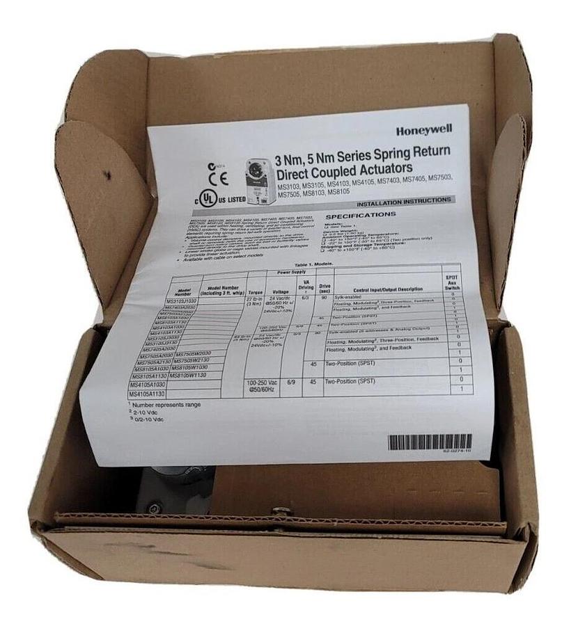 Used NEW IN BOX HONEYWELL MS8103A1130 DIRECT COUPLED ACTUATOR