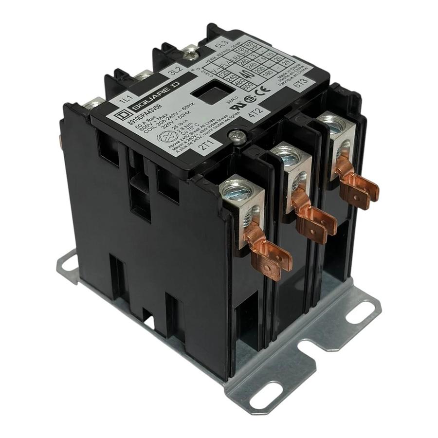 Square D 8910DPA43V09 Definite Purpose Contactor 3 Pole 40A FLA 50A Res 240V