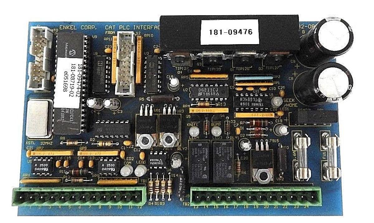 Used ENKEL CORP. 182-08729 CAT PLC INTERFACE BOARD REV. B, 18208729