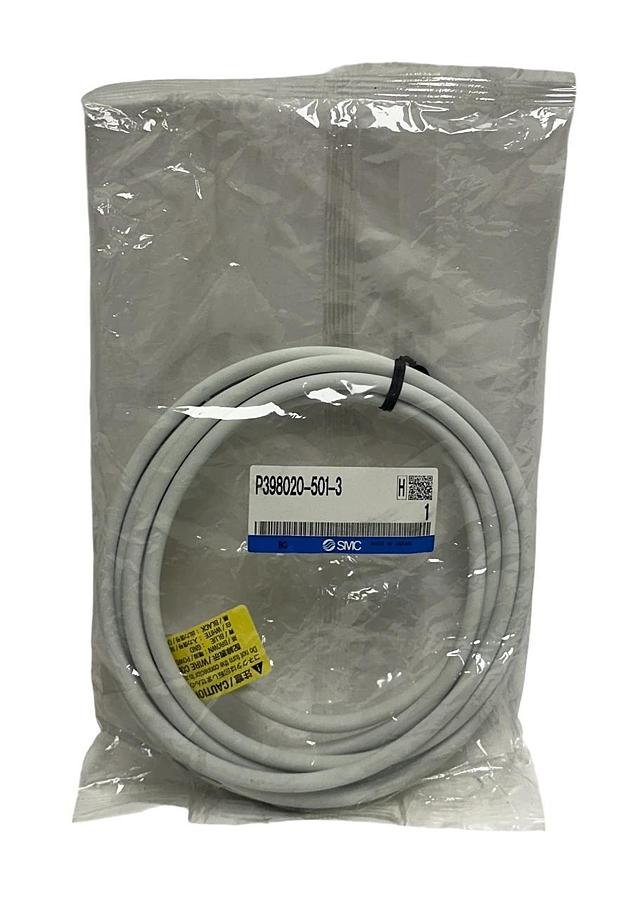 Used SMC P398020-501-3 / P3980205013 PNEUMATIC POWER / SIGNAL CABLE 3M 4-WIRE NSFS