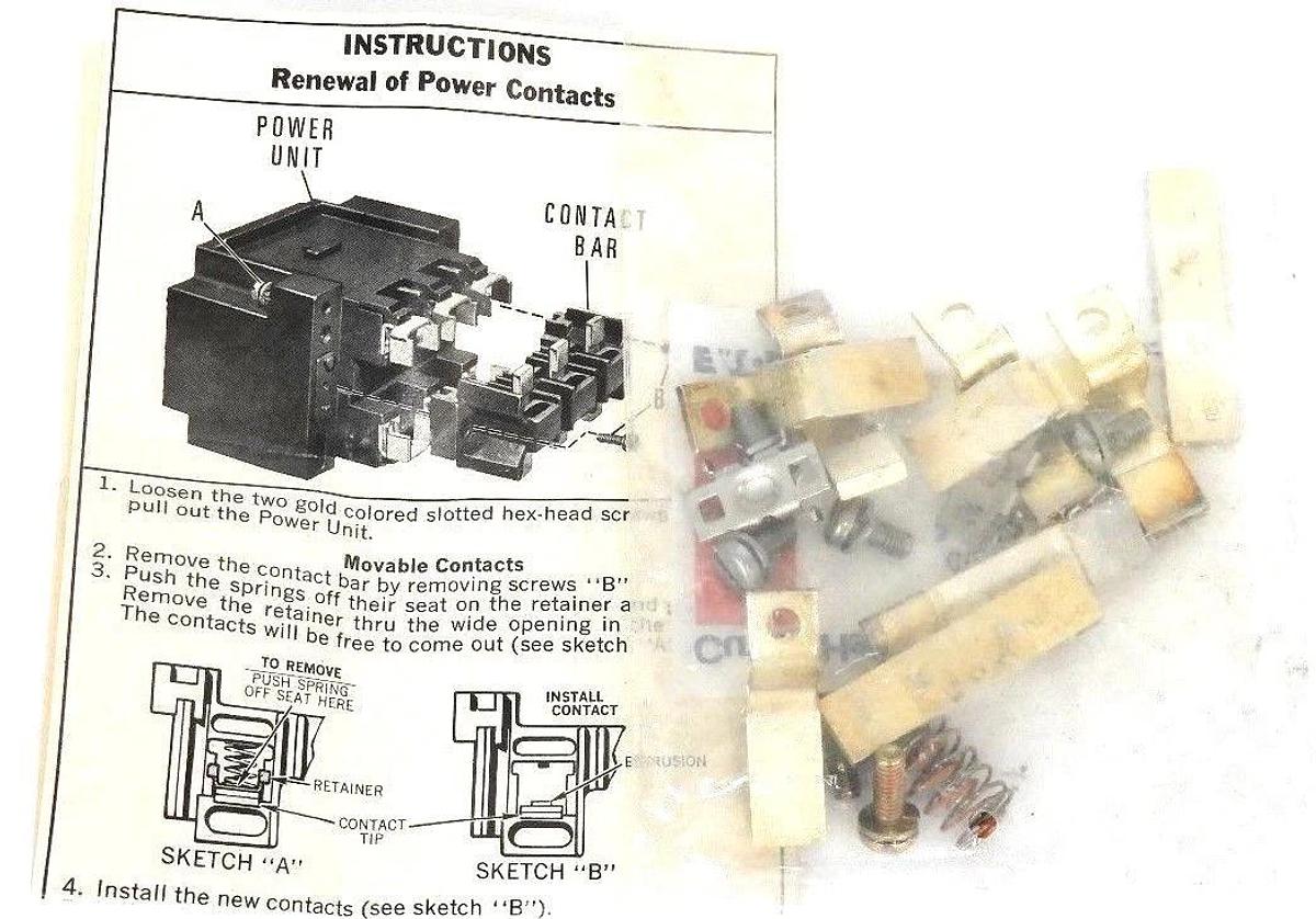 Used LOT OF 2 NIB CUTLER HAMMER 6-24-2 CONTACT KITS 3-POLE SIZE 2, 6242