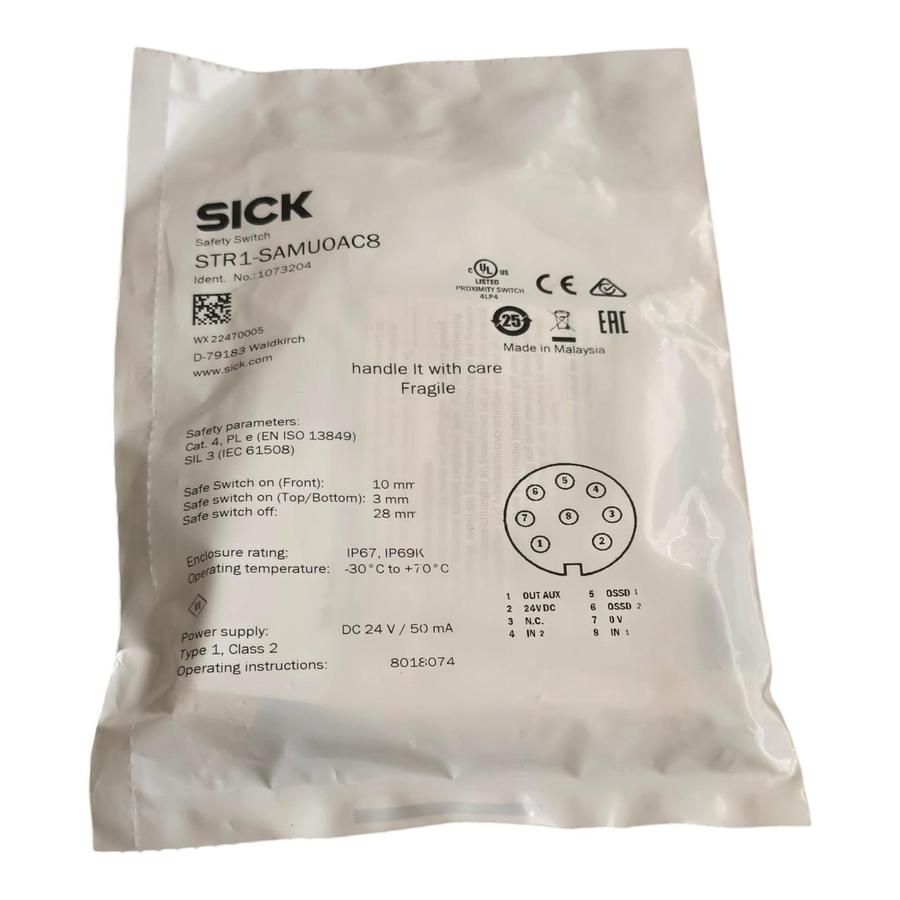 SICK STR1-SAMU0AC8 | 1073204 Non-Contact Safety Switch RFID Proximity Switch F/S