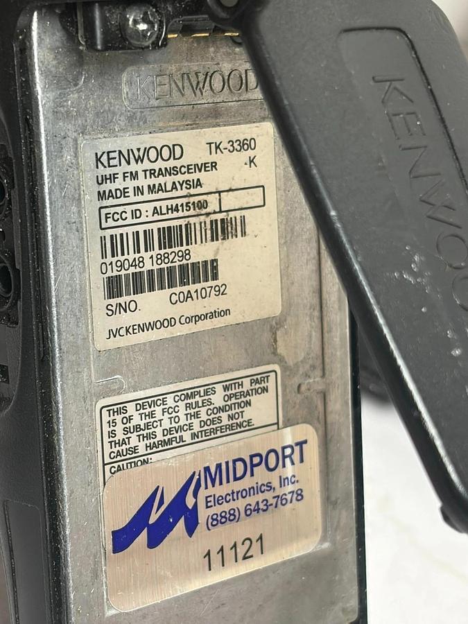 Used Kenwood TK-3360 UHF Two Way Radio Transceiver KSC-25LS Charger MKNB26N Battery