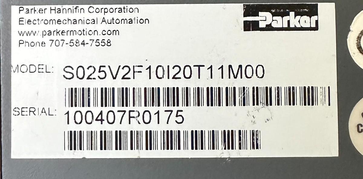 Used PARKER S025V2F10I20T11M00 Compax3 SERVO DRIVE RESOLVER 2.5A 50/60Hz