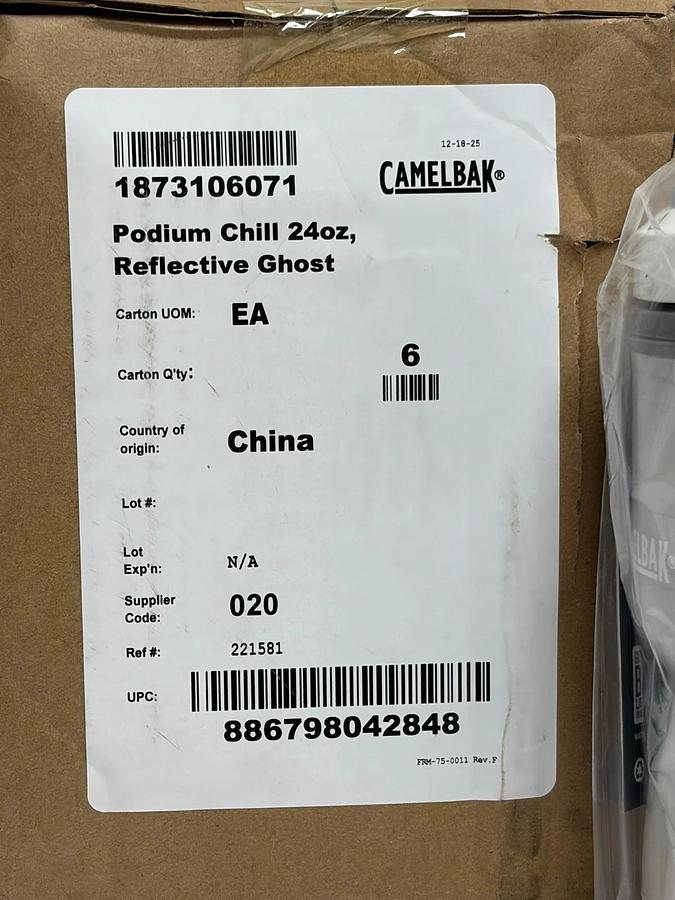 CamelBak Podium Chill 24oz Reflective Ghost Insulated Water Bottles Case of 6