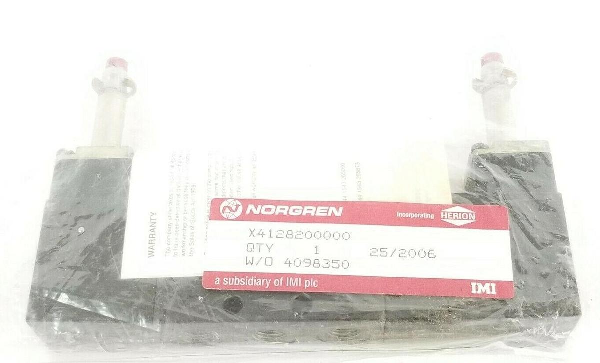 Used NEW NORGREN X4128200000 DOUBLE SOLENOID VALVE 3-10 BAR, W/O 4098350