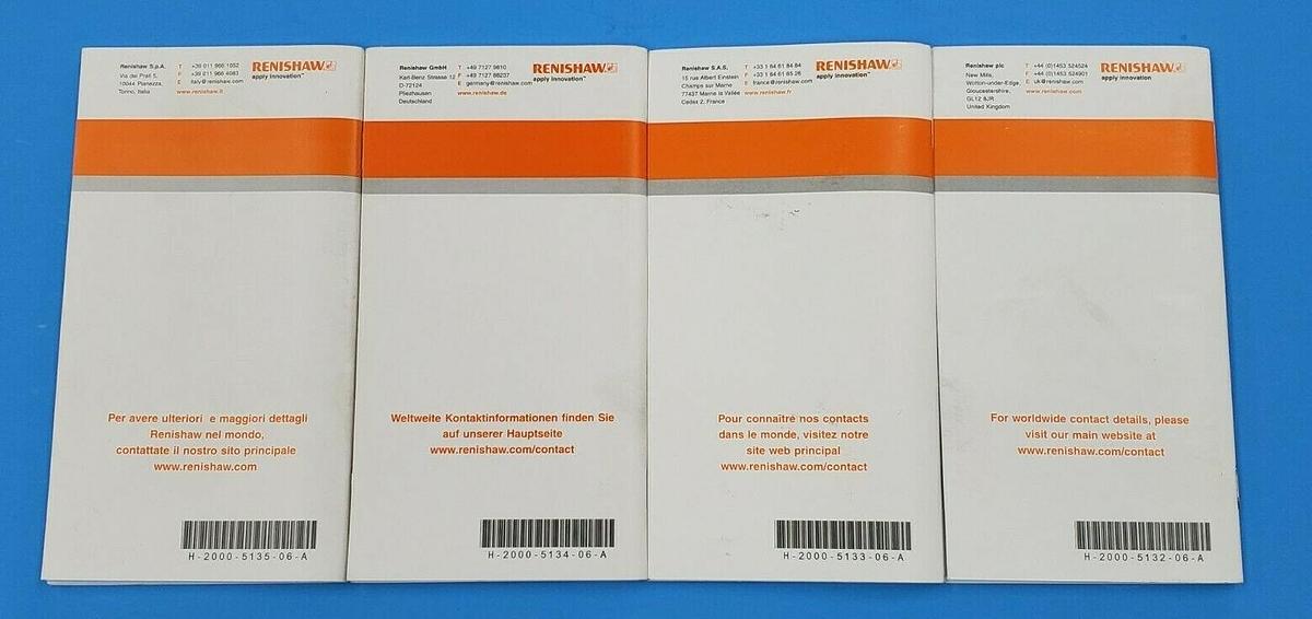 Used LOT OF 4 NEW RENISHAW MP700 PROBE SYSTEM OPERATOR'S GUIDES H-2000-5132-06-A