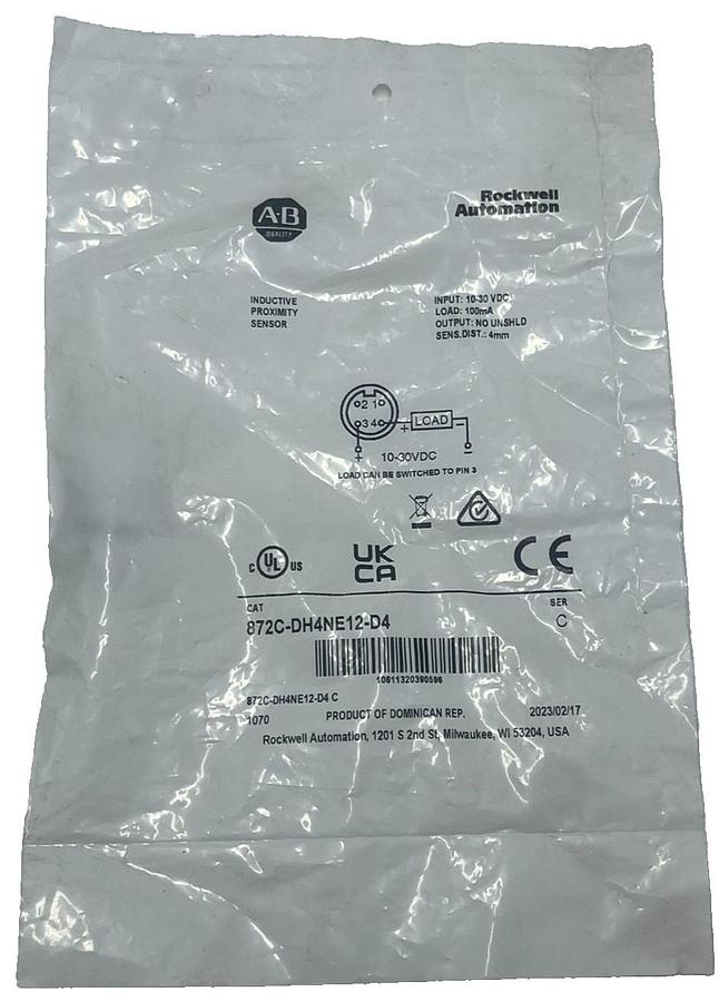 Used ALLEN-BRADLEY 872C-DH4NE12-D4 /C Inductive Proximity Sensor 12mm Diameter NSFS