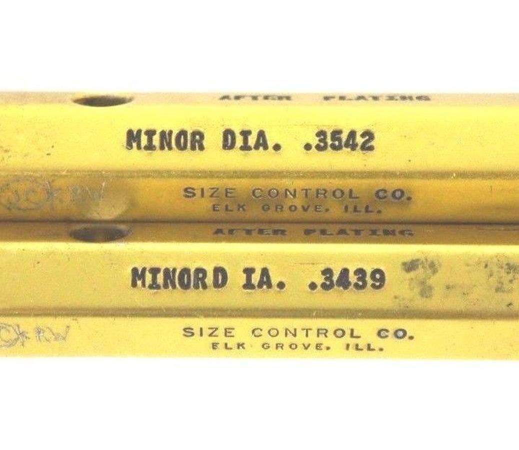 Used LOT OF 2 SIZE CONTROL CO. 10MM X 1.0MM THREAD GAGES