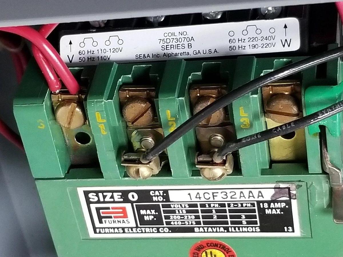 Used FURNAS ELECTRIC 14CF33EA-BA STARTER ASSEMBLY 14CF32AAA 18AMP, B050BTZ13