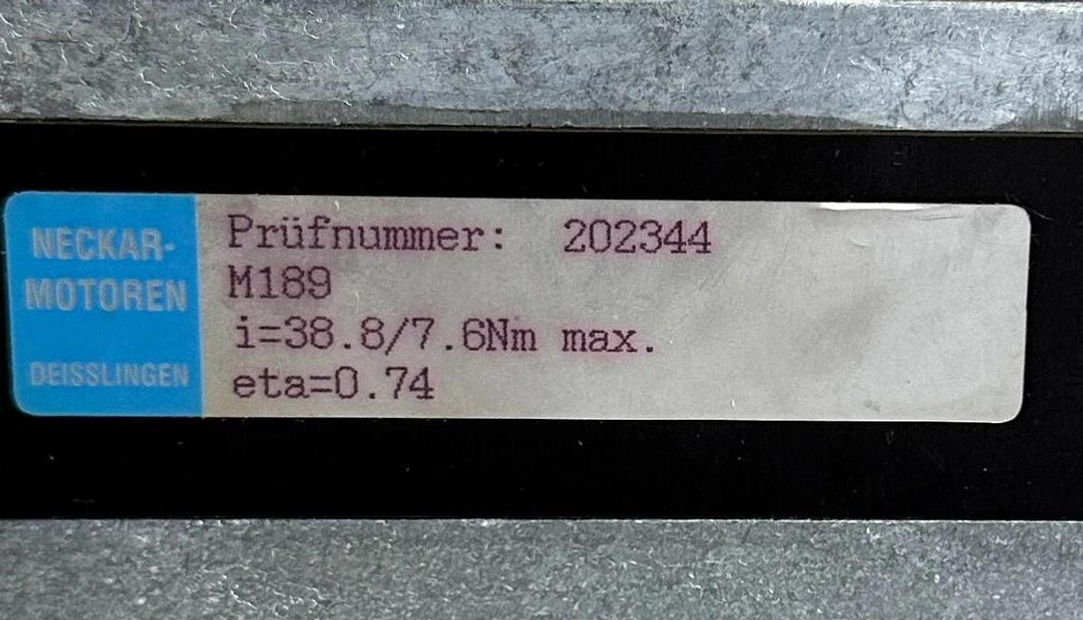NEW NECKAR-MOTOREN D844-00034401 / 202344 MOTOR M189 480V 60Hz 180mA 38.9/7.6Nm