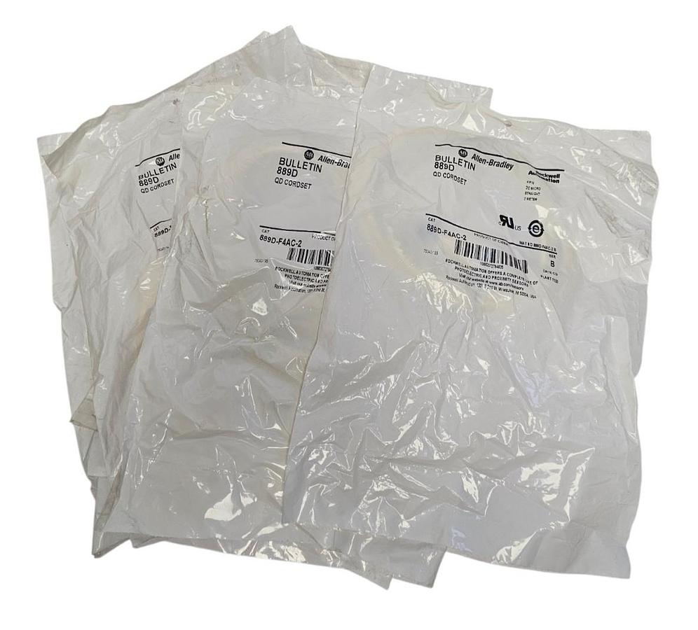 Used LOT OF 7 NEW ALLEN BRADLEY 889D-F4AC-2 QD CORDSETS 4-PIN 2M SER. B