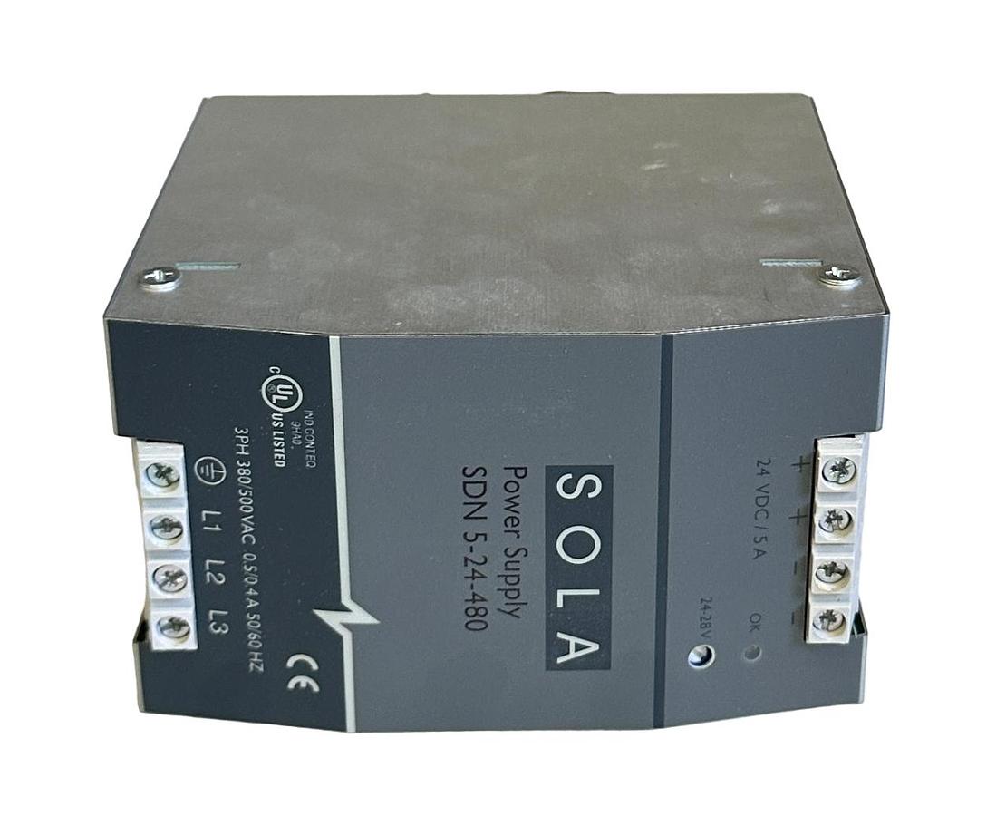 Used NEW SOLA/HEVI-DUTY SDN 5-24-480 / SDN524480 SDN SERIES POWER SUPPLY 5A 24VDC