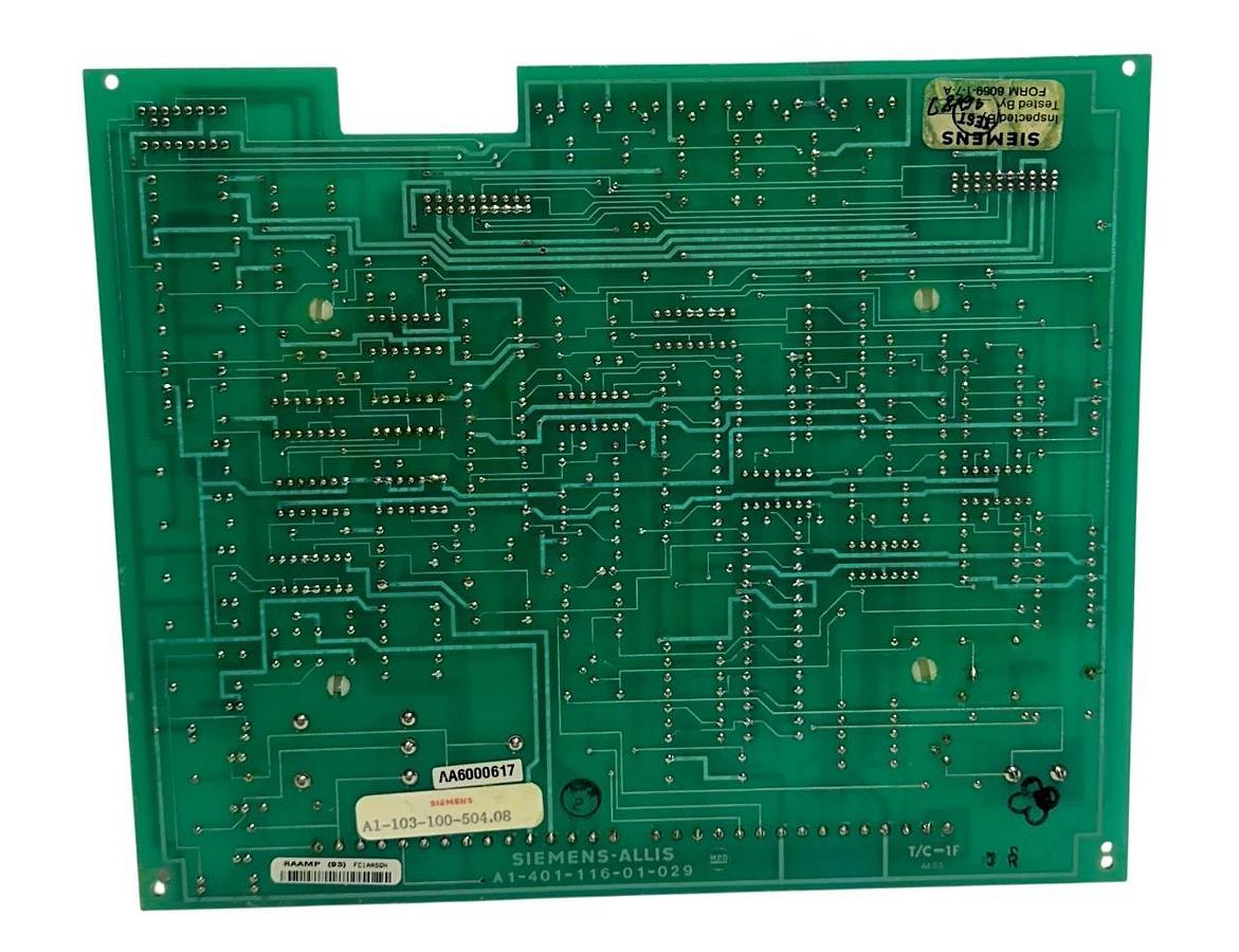 Used SIEMENS ALLIS A1-103-100-504.08 / A1-103-100-504 BOARD A1-401-116-01-029 USNP