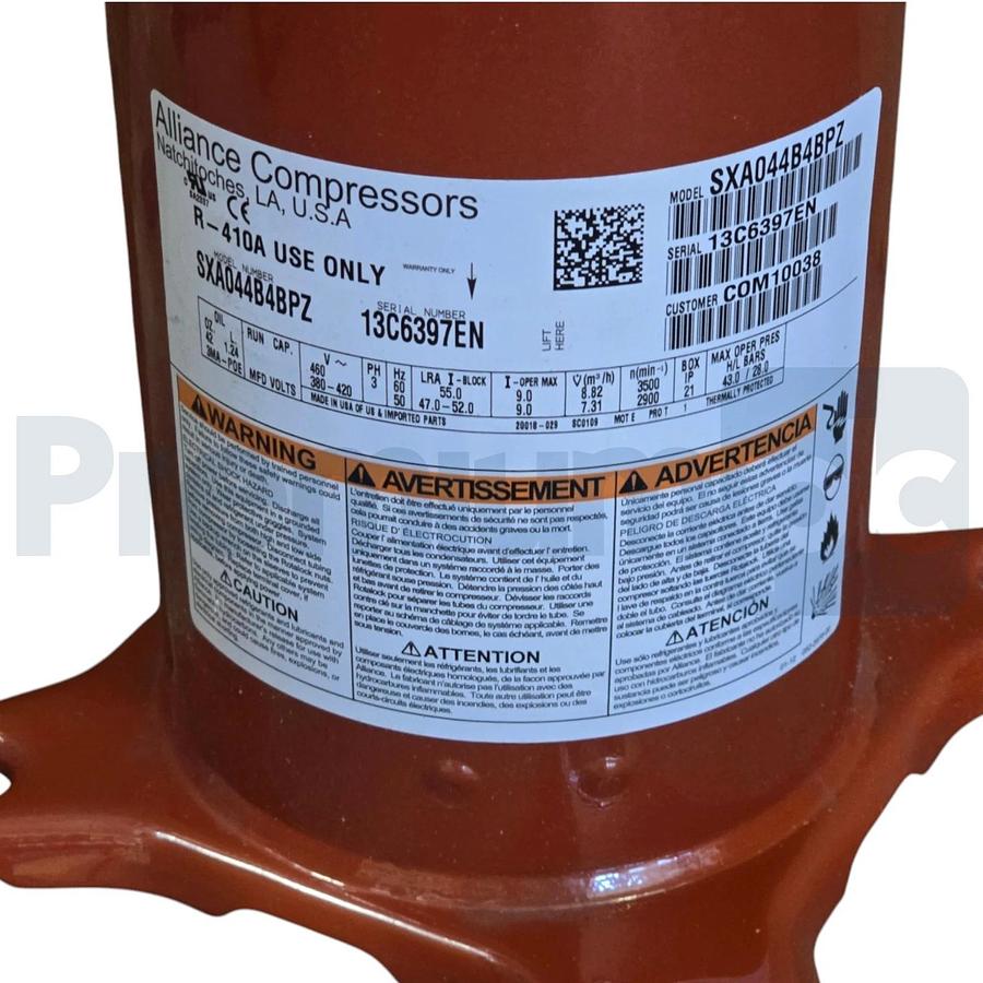 Trane Alliance SXA044B4BPZ | COM10038 Scroll Compressor 460V 3.75-ton (42k BTU)