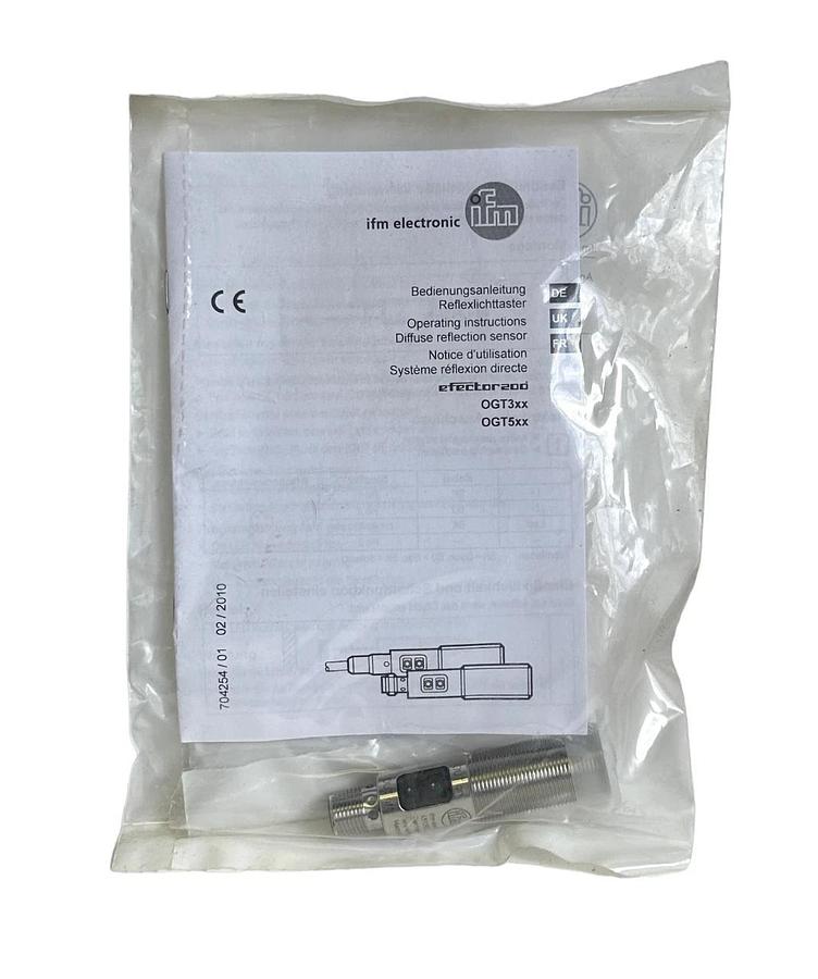 Used NEW IFM EFECTOR OGT-FPKG/US100 / OGT300 DIFFUSE REFLECTION SENSOR 10-36VDC 200mA