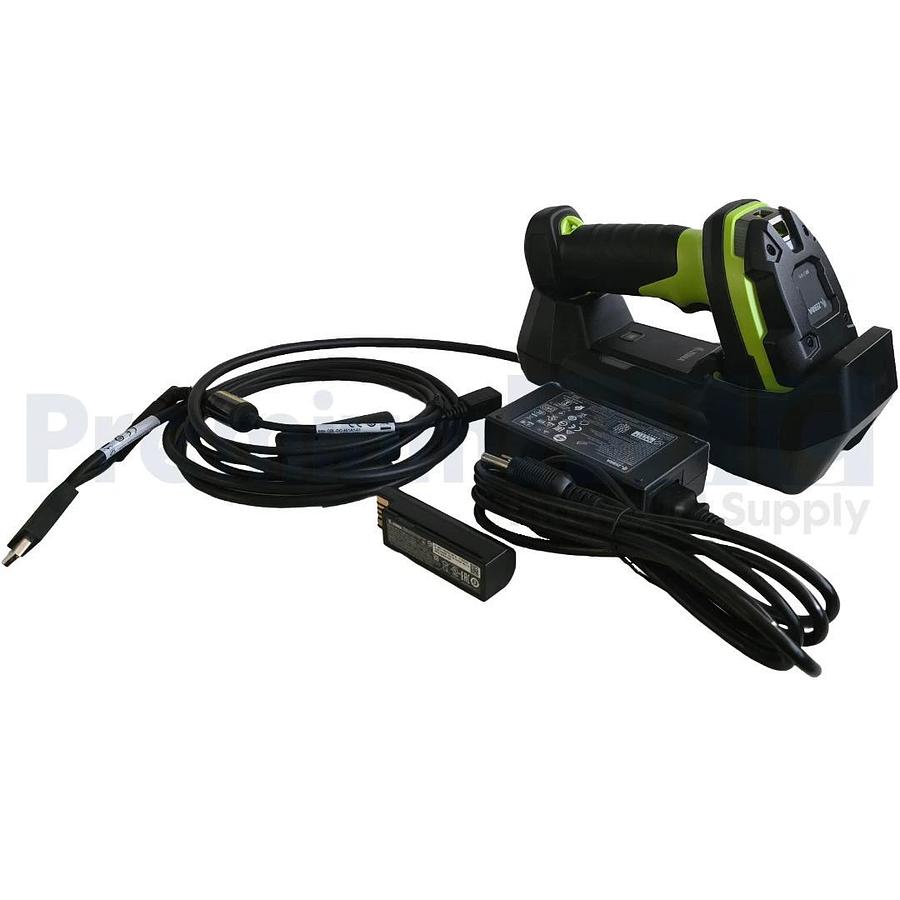 NEW ZEBRA DS3678-SR SCANNER SR/FIPS W/ CHARGING CRADLE, POWER ADAPTER, & BATT.