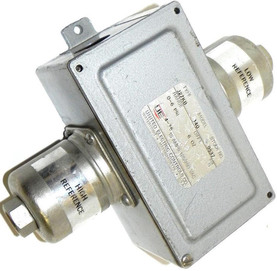 Used UNITED ELECTRIC J27KB-140 PRESSURE SWITCH DIFFERENTIAL J27KB140