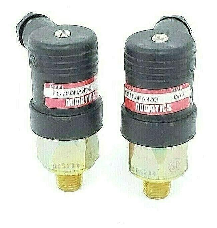Used LOT OF 2 NEW NUMATICS PS180BAN02 PRESS. SWITCHES 4-20 PSI 1/4"NPT, DATE: 0A7