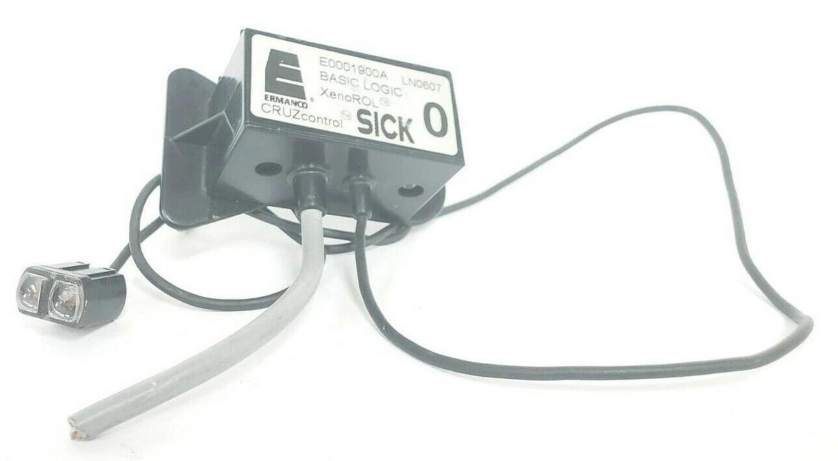 Used SICK OPTIC E0001900A BASIC LOGIC XENOROL PHOTOELECTRIC SENSOR (DAMAGED)