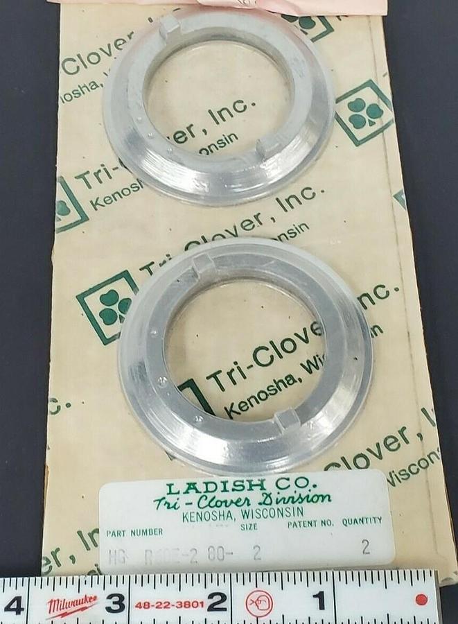 Used LOT OF 2 NEW TRI-CLOVER HG R60E-2-80-2 SEAL RINGS R60E-2-80-2