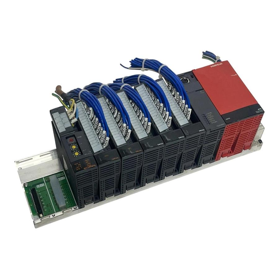 Used Mitsubishi Q-Series PLC Rack Q38B Q02CPU Q63P (3)QX80 (2)QY80 QJ61BT11N