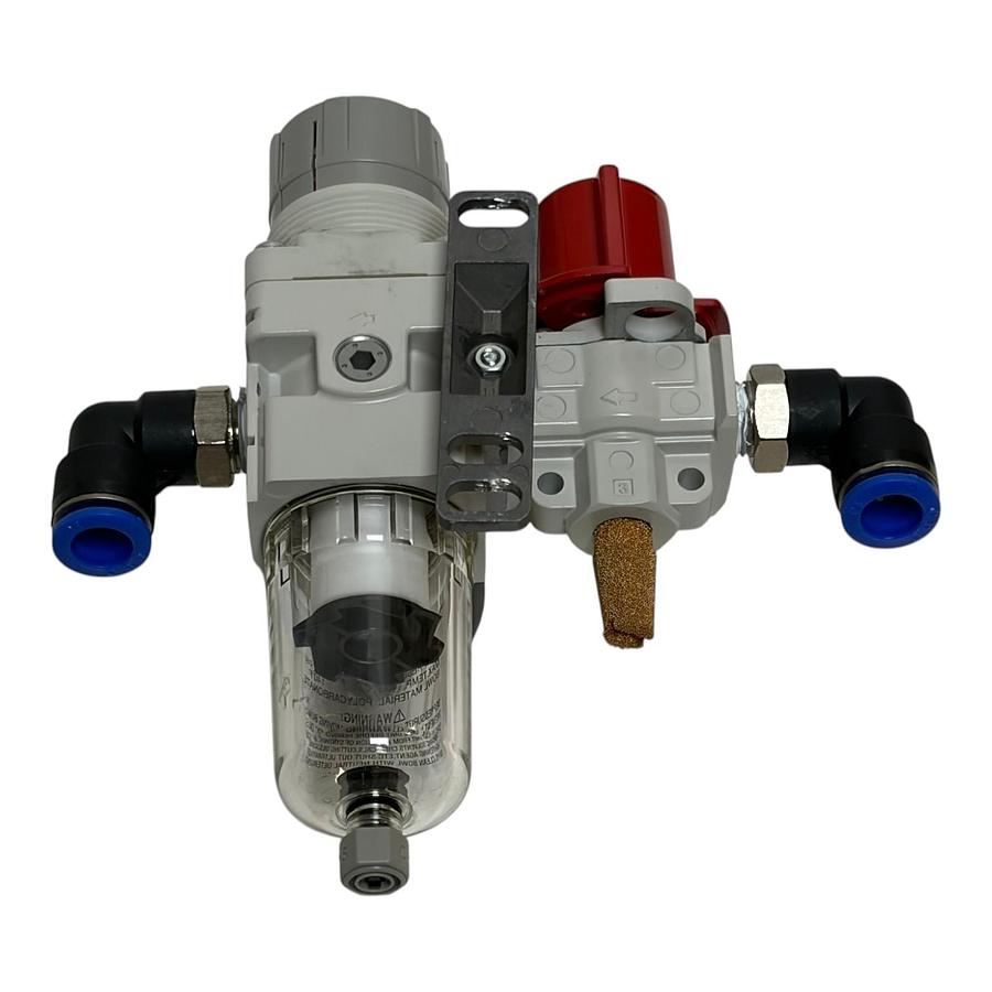 Used SMC AW20-N02G-Z-A Filter Regulator VHS20-N02B-Z Lockout Valve Ashcroft Gauge