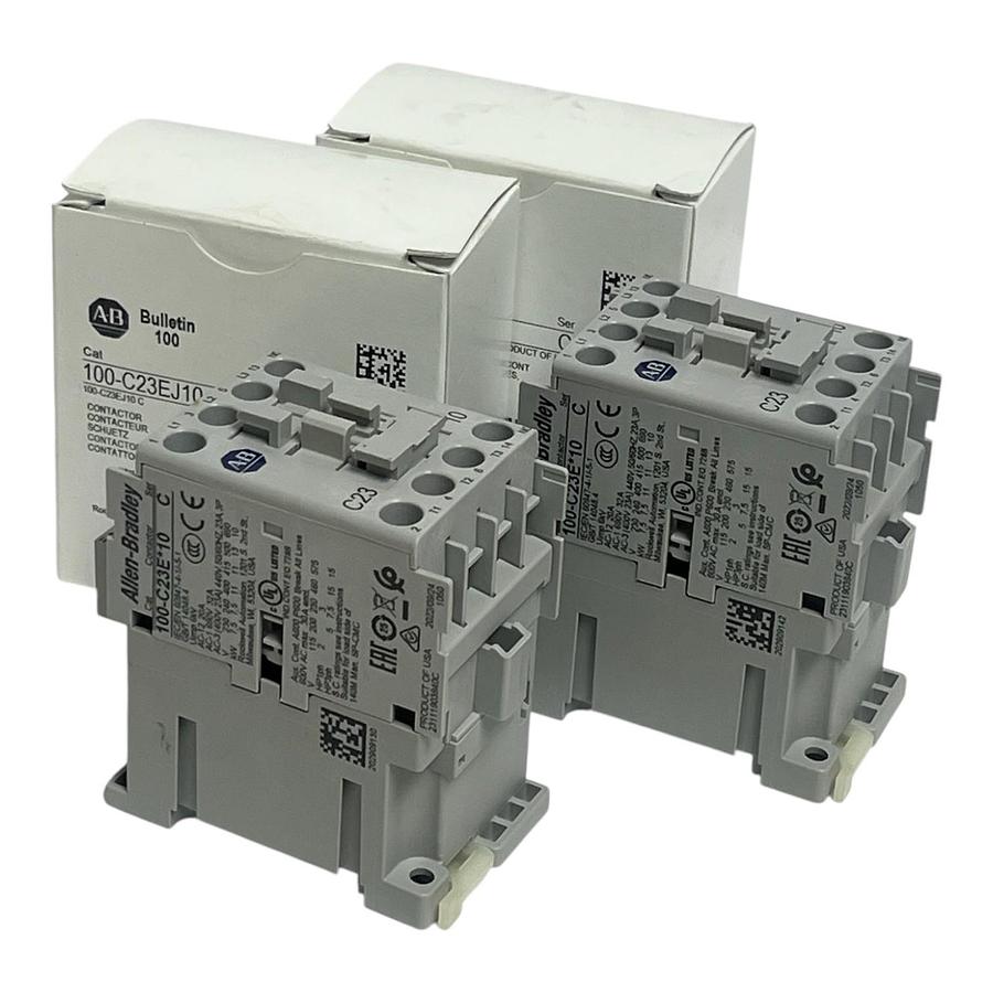 Lot of 2 Allen-Bradley 100-C23EJ10 3-Pole 23A 24VDC Contactors - NSMP