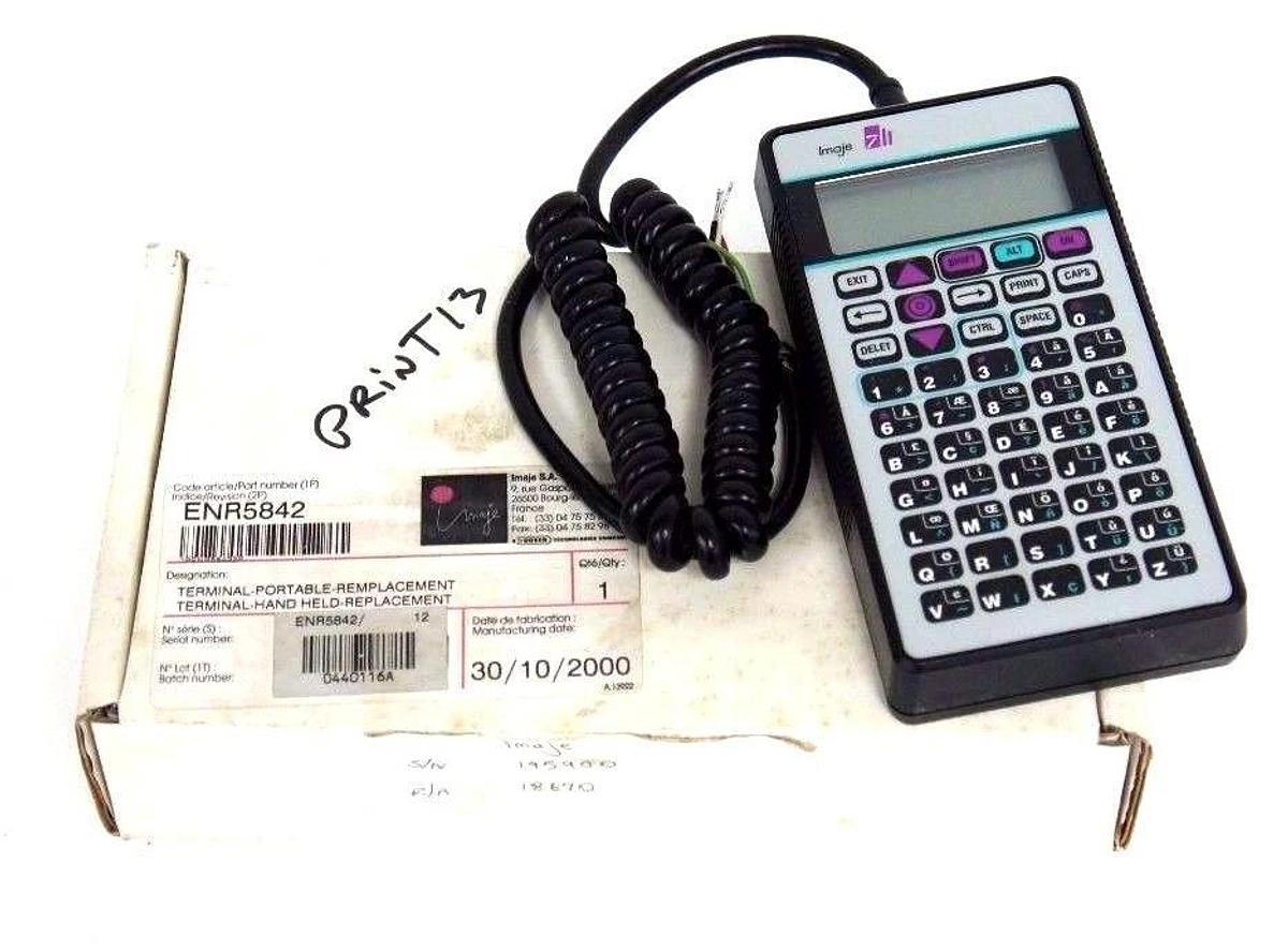 Refurbished IMAJE 721 INKJET CODER ENR5451 W/ NEW ENR5842 HAND HELD TERMINAL PBS 3159