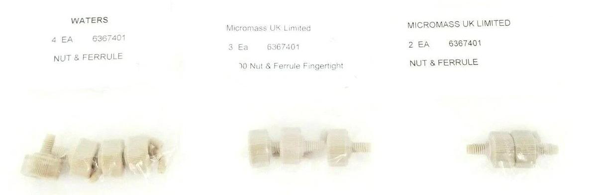 Used LOT OF 9 NEW WATERS 6367401 NUT & FERRULE