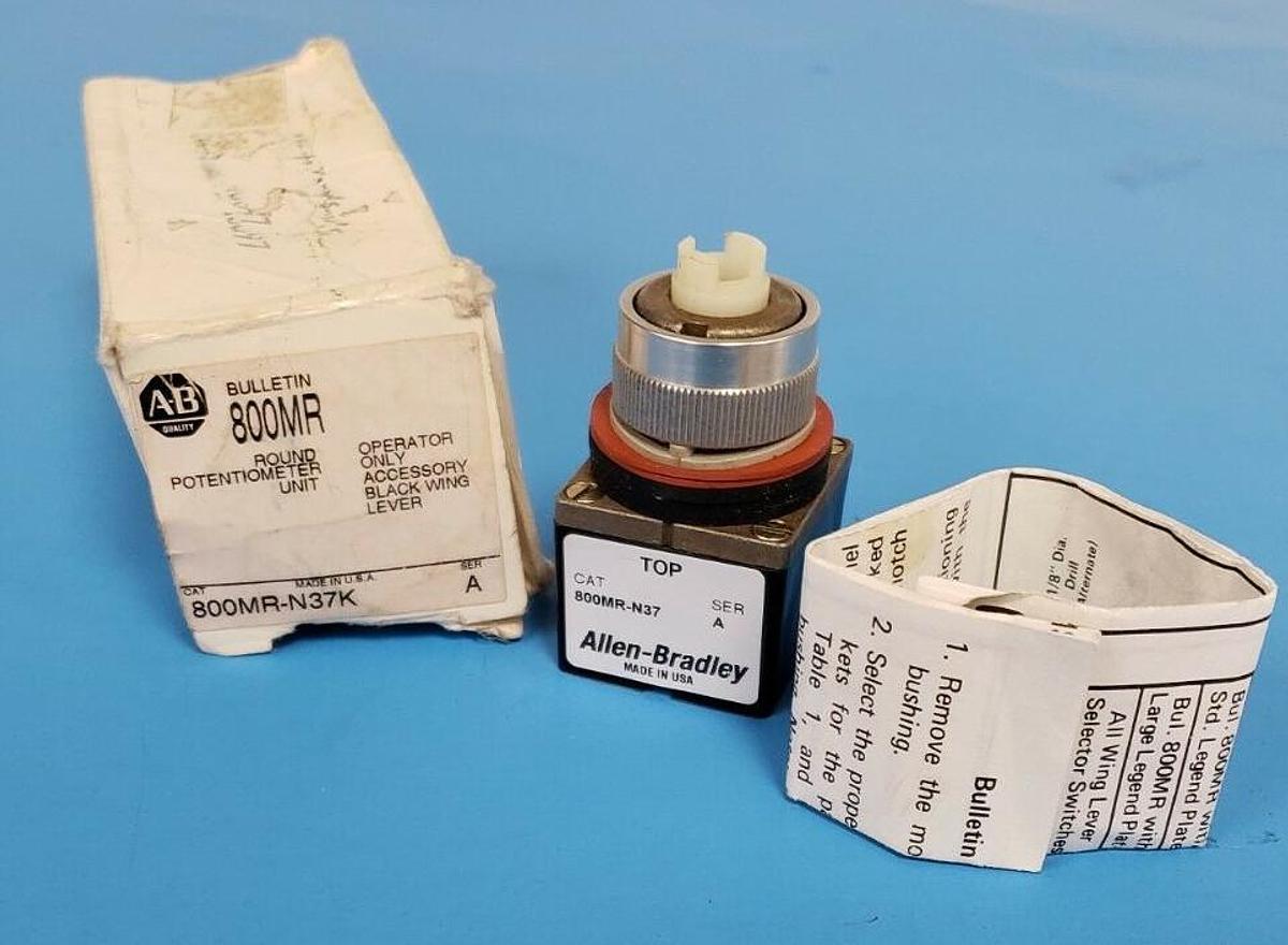 Used NEW ALLEN-BRADLEY 800MR-N37K POTENTIOMETER OPERATOR BASE 800MR-N37 SERIES A