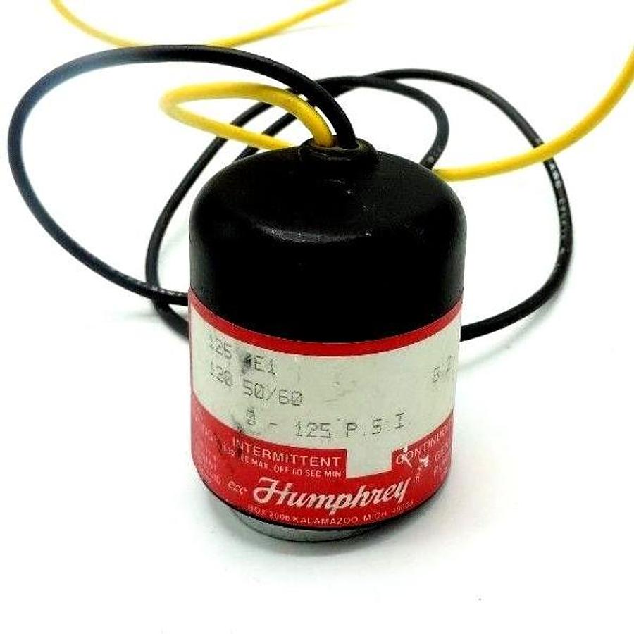 Used HUMPHREY 125 4E1 SOLENOID COIL 1254E1, 8.2W, 0-125 P.S.I.