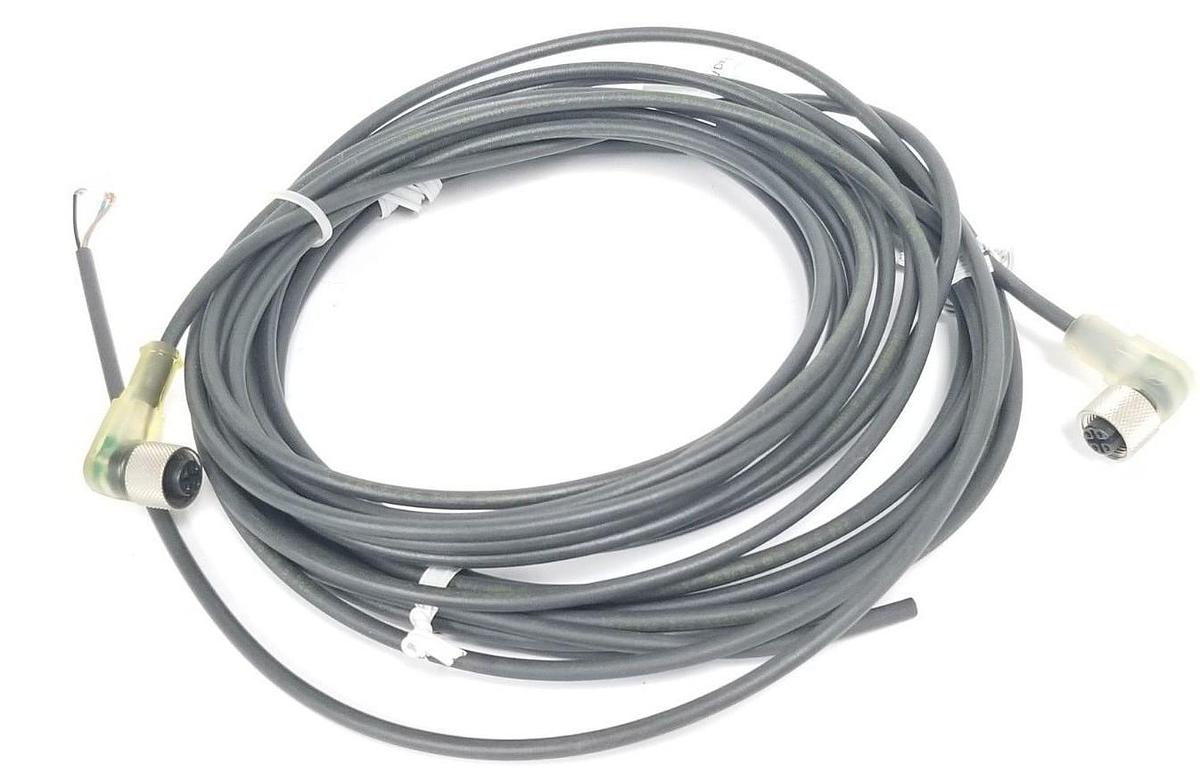 Used LOT OF 2 LUMBERG RKWT/LED A 4/3-224/5M CORDSETS, 5 METERS, RKWT/LEDA4-3-224/5