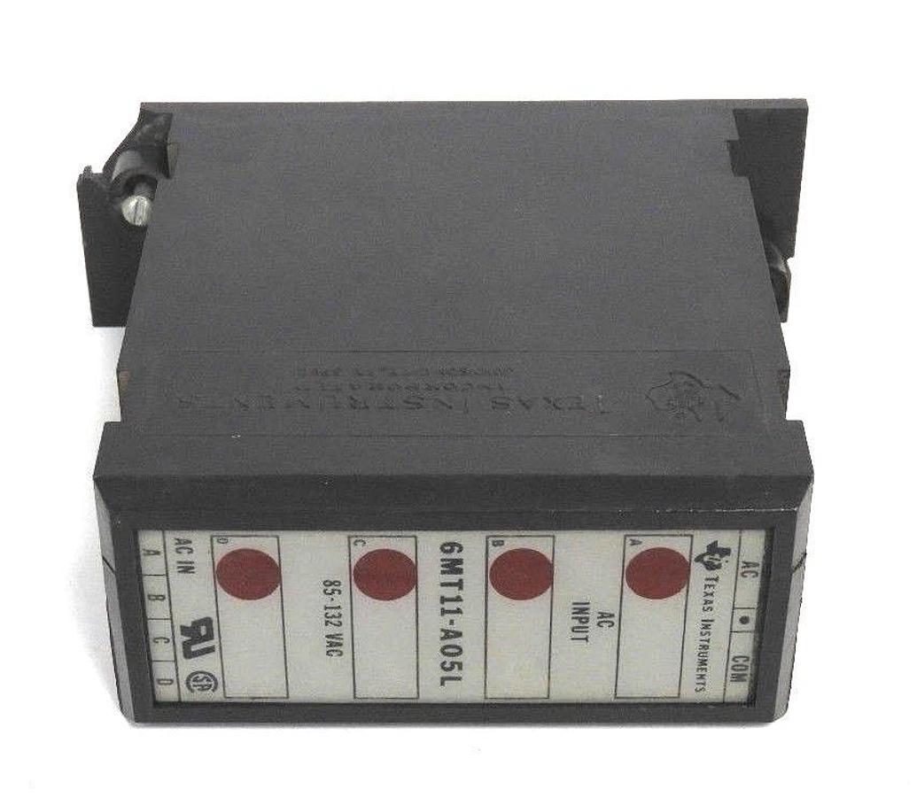 Used TEXAS INSTRUMENTS 6MT11-A05L INPUT MODULE 85-132VAC, 6MT11A05L, LIGHTLY DAMAGED