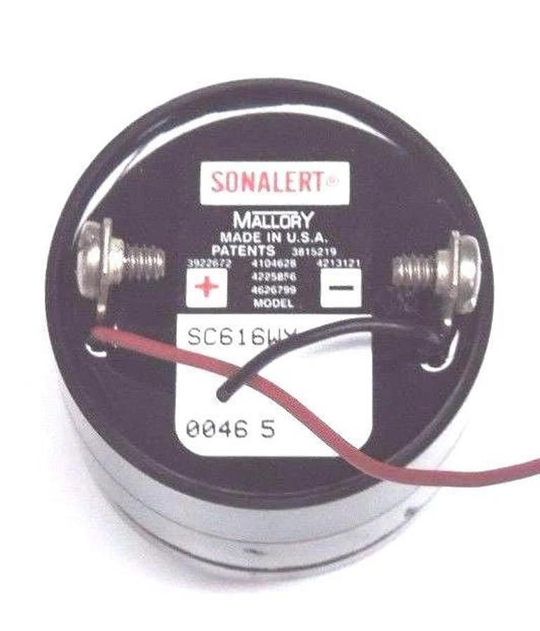 Used MALLORY SC616WY ALARM TRANSDUCER 16VDC, 1.75KHZ, W/ SC616WY HEAD ONLY